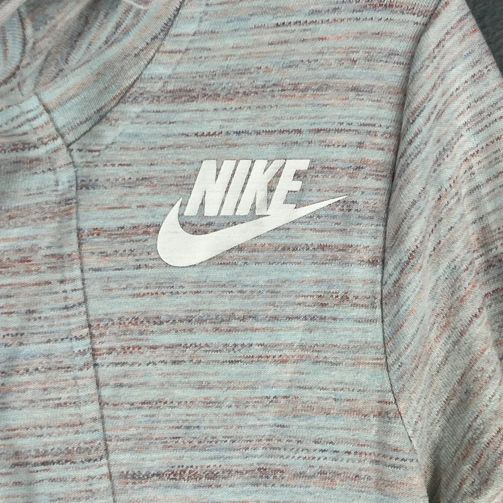 Nike Womens Full Zip Hoodie XS Multi Space Dye Slim Fit Long Sleeve Logo